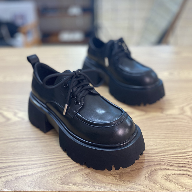 小皮鞋女胎牛皮2026年春季新款真皮单鞋女松糕厚底绑带欧货乐福鞋,淘宝优惠券,粉丝福利购,淘宝优惠卷