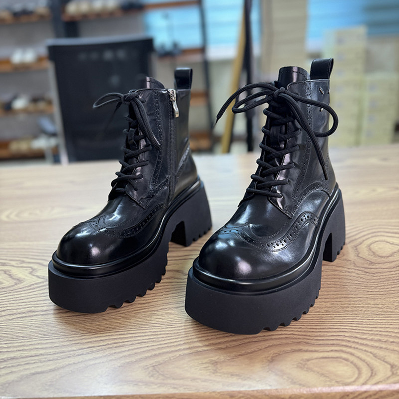 英伦风马丁靴女2025秋冬新款真皮短靴女松糕厚底圆头加绒欧货女靴,淘宝优惠券,粉丝福利购,淘宝优惠卷