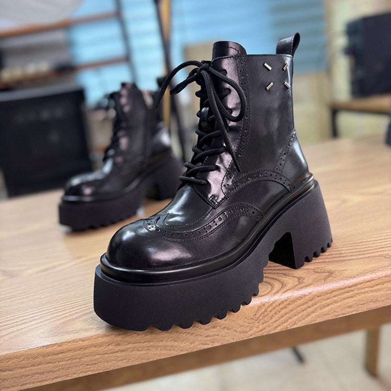 英伦风马丁靴女2025秋冬新款真皮短靴女松糕厚底圆头加绒欧货女靴,淘宝优惠券,粉丝福利购,淘宝优惠卷