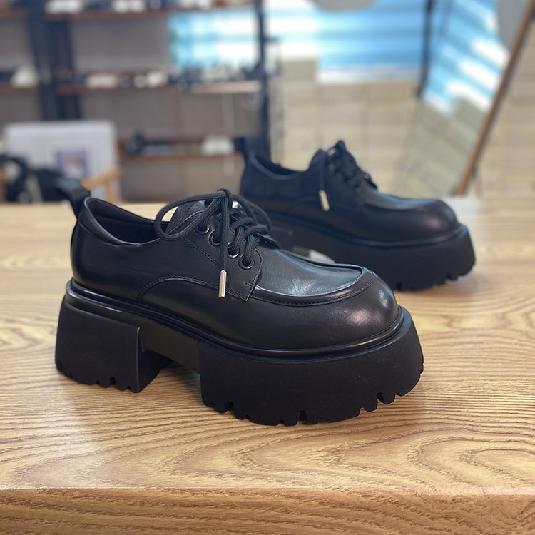 小皮鞋女胎牛皮2026年春季新款真皮单鞋女松糕厚底绑带欧货乐福鞋,淘宝优惠券,粉丝福利购,淘宝优惠卷