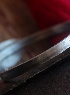 鲤鱼复古铃铛开口足银手镯