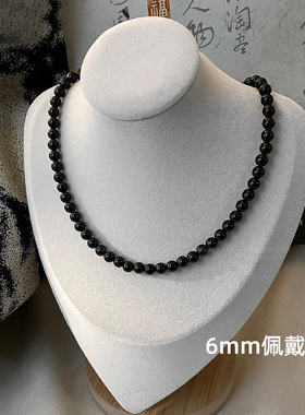 黑色串珠项链配裙子颈链锁骨链配饰日常百搭高级感轻奢小众毛衣链