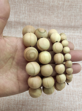 原木色手串不上漆老木料雕刻