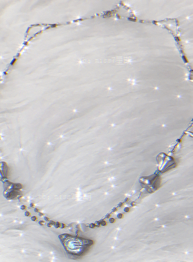 银鸟｜原创小众设计高级科技感ins复古清冷气质捷克珠串珠项链