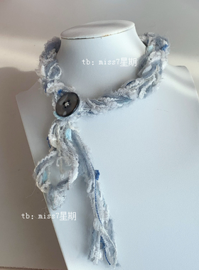 水沐｜原创小众设计清新高级ins简约复古捷克珠编制毛线锁骨链