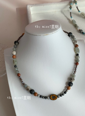 旧约｜原创小众设计复古高级vintage天然石捷克珠新中式串珠项链
