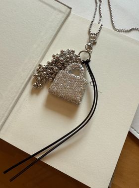 韩国博主同款水瓶吊坠项链斜挎包包挂件女配饰小众设计感毛衣链女