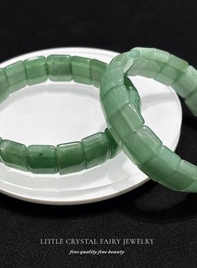 天然绿东陵玉手牌手链可diy原创水晶饰品复古中式外贸小众首饰