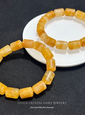 天然黄胶花圆柱手链diy原创水晶饰品招米米流行秋冬首饰女生礼物