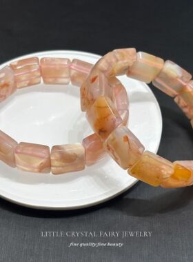 天然樱花玛瑙手牌手排diy原创水晶手串女生首饰文艺风高级感礼物