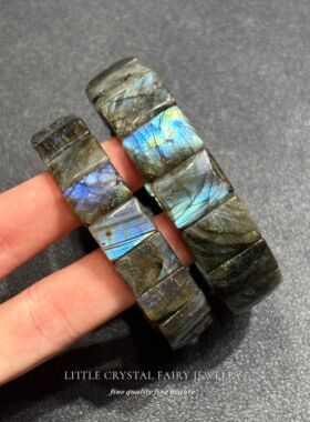 天然拉长石手排牌手串手链diy高档串珠材料原创水晶首饰散珠礼物