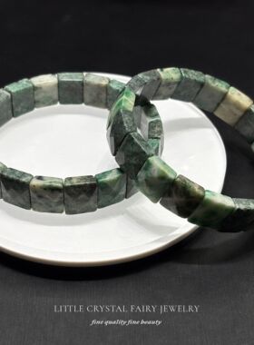天然青海翠手牌手排手链diy原创水晶外贸小众绿色礼物复古饰品