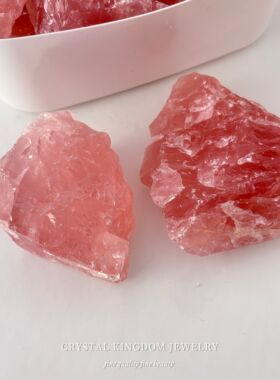 天然高品质粉晶原石水晶饰品礼物女生家居香薰高级感流行饰品外贸