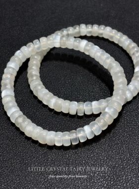 天然白色月光石直切药片珠手串手链diy原创水晶女生文玩首饰礼物
