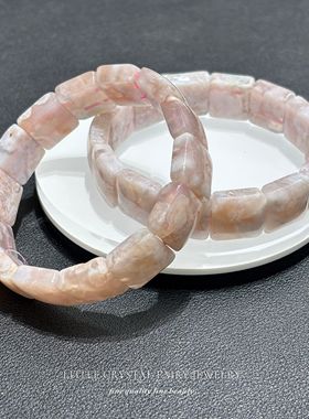 天然樱花玛瑙手牌手链可diy原创水晶手排项链材料外贸小众首饰