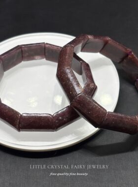 天然紫云母手牌手排手链diy原创水晶车厘子红水晶礼物复古饰品