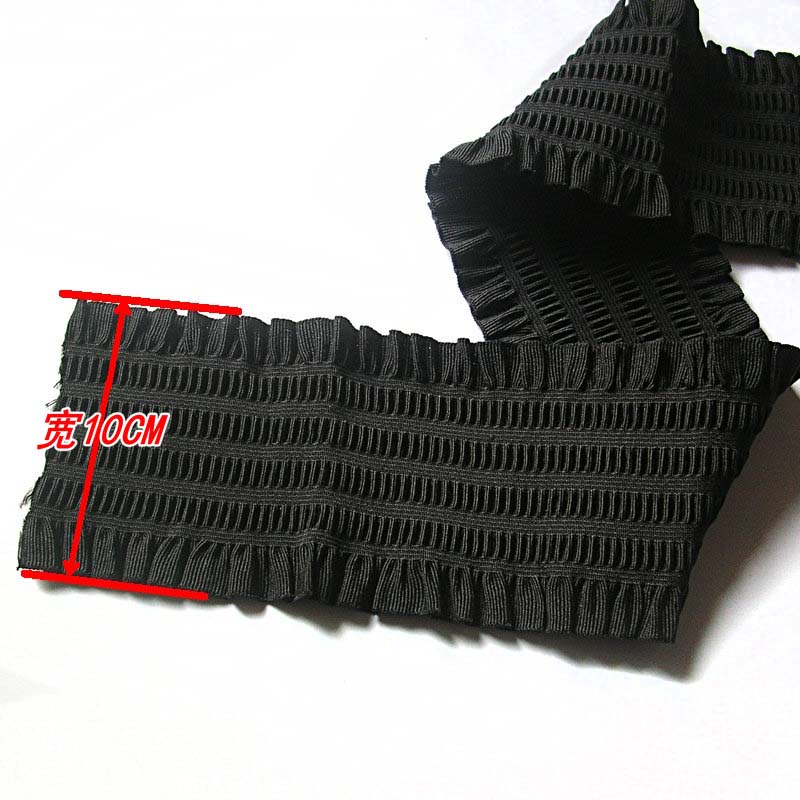 服装辅料黑色双边弹力木耳边腰封松紧带橡筋皮筋宽宫廷腰封束腰带 - 图1