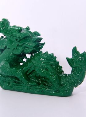 十二生肖虎兔龙蛇鼠牛绿色木雕