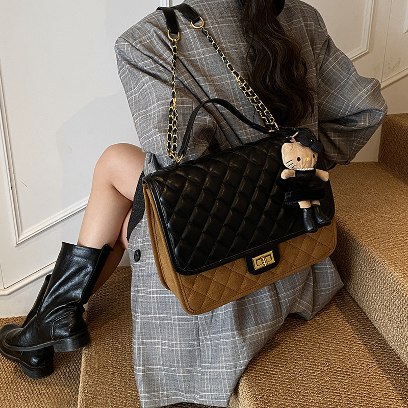 左杏2025新款时尚菱格链条磨砂皮小香风双肩包女大容量旅行背包,淘宝优惠券,粉丝福利购,淘宝优惠卷