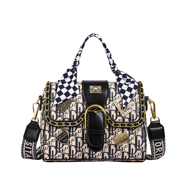 左杏女包2024新款时尚气质手提包高级感百搭徽章单肩挎包妈妈礼物