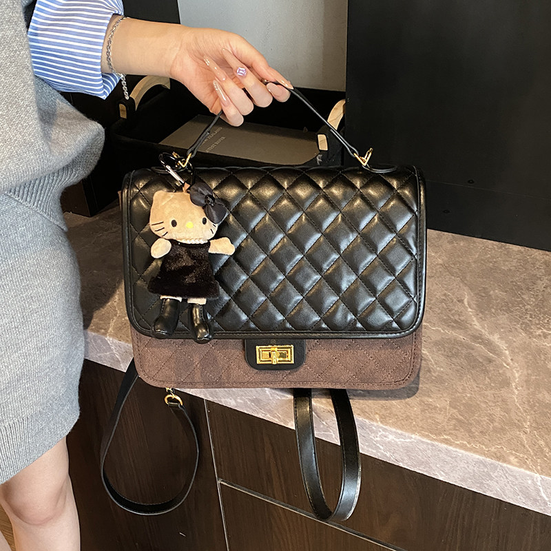 左杏2025新款时尚菱格链条磨砂皮小香风双肩包女大容量旅行背包,淘宝优惠券,粉丝福利购,淘宝优惠卷