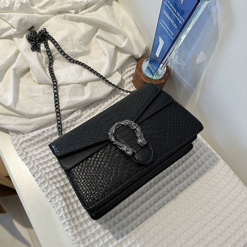 左嫂家 腋下包包2026新款时尚链条斜挎包鳄鱼纹百搭单肩酒神女包 - 图0