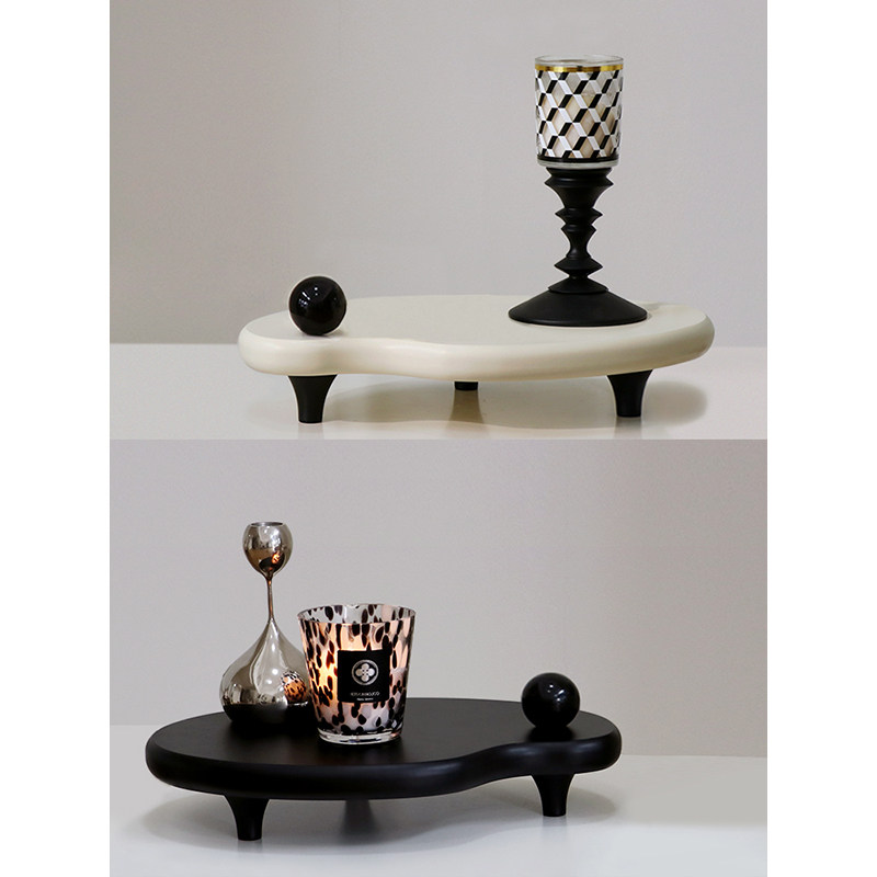 觅屿 法式香薰托盘奶油风复古黑色蜡烛盘玄关置物香水收纳摆件,淘宝优惠券,粉丝福利购,淘宝优惠卷