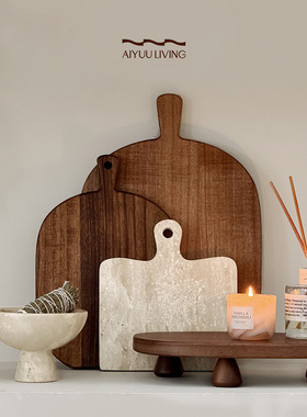 天然实木砧板隔板柜装饰摆件