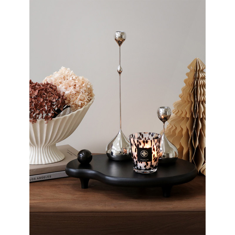 觅屿 法式香薰托盘奶油风复古黑色蜡烛盘玄关置物香水收纳摆件,淘宝优惠券,粉丝福利购,淘宝优惠卷