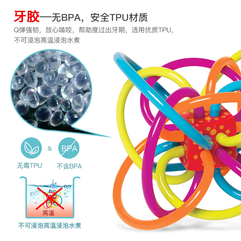 曼哈顿球宝宝磨牙棒新生儿可手抓球 TJSTHEKIDDIESSTORE海外牙胶
