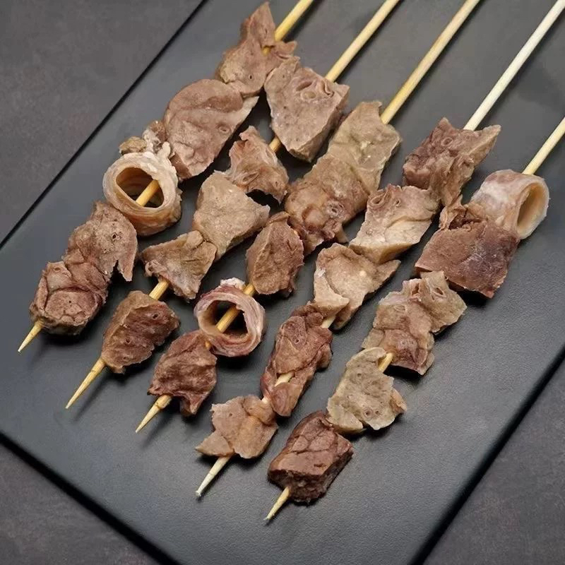 Pig lung skewers 100 skewers commercial spicy hot pot barbecue ingredient skewers 5 packages pig offal fresh frozen semi-finished products