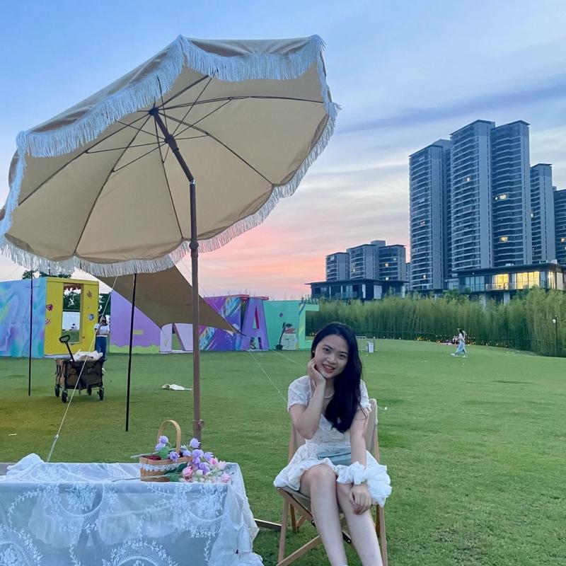 沙滩夏季防晒遮阳用伞马卡龙户外道具太阳伞二折伞花园庭院折叠伞 - 图1