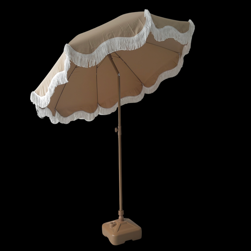 沙滩夏季防晒遮阳用伞马卡龙户外道具太阳伞二折伞花园庭院折叠伞 - 图3