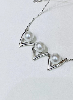 DIY配件S925纯银珍珠吊坠空托