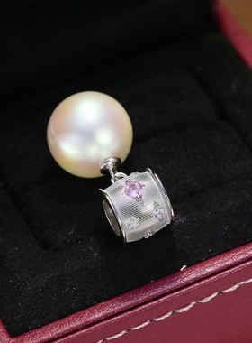 DIY配件S925纯银水桶珍珠吊坠空