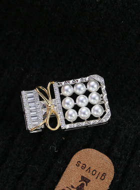 DIY配件S925纯银珍珠胸针吊坠两