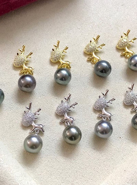 可爱小鹿吊坠手工银托diy配件