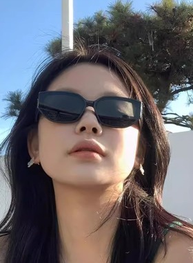 多边形猫眼墨镜女潮时尚高级感曲面镜片太阳镜防紫外线遮阳凹造型