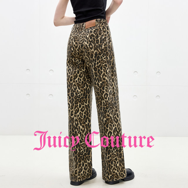 JuicyCouture ສີສົ້ມ leopard jeans ພິມ