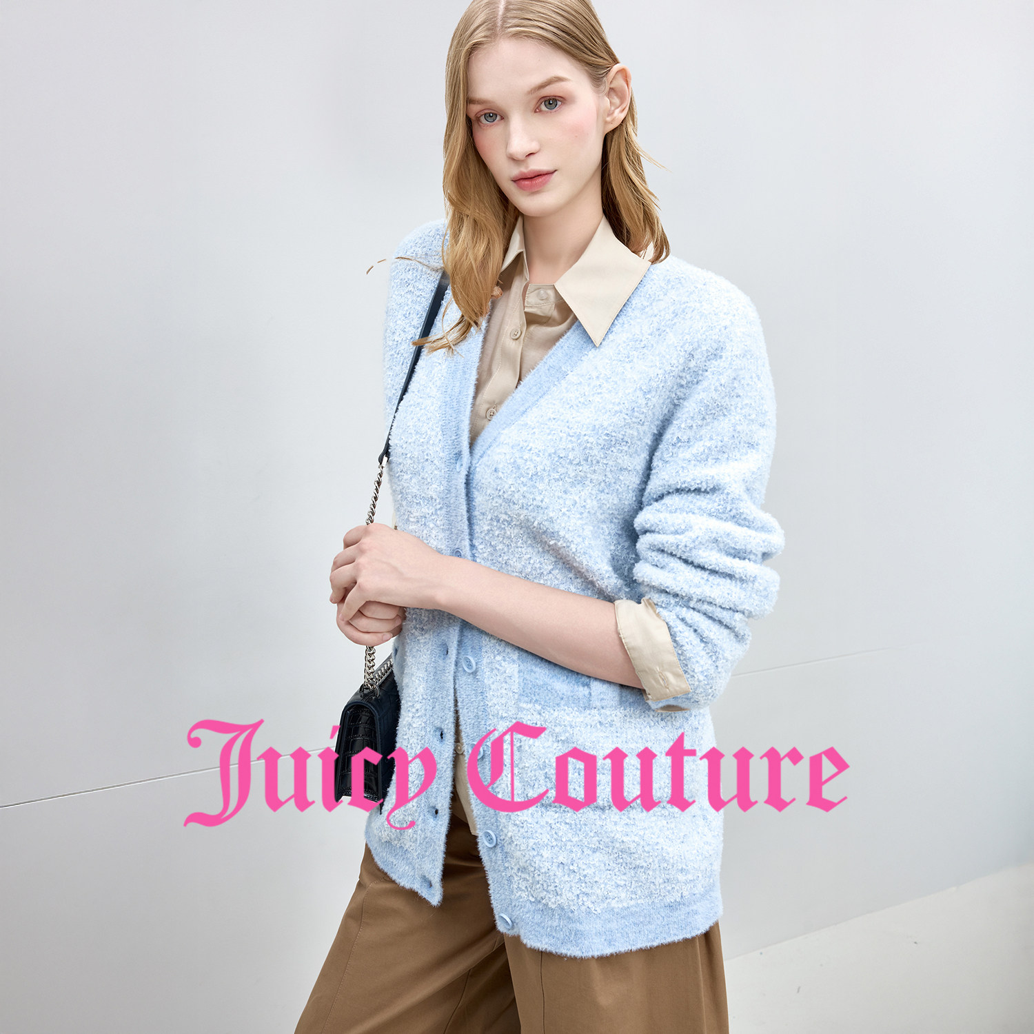 【含绵羊毛】Juicy Couture橘滋外套女25年秋冬新款针织毛衣开衫,淘宝优惠券,粉丝福利购,淘宝优惠卷