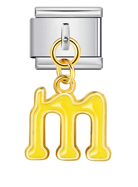 银底彩色滴油字母手链