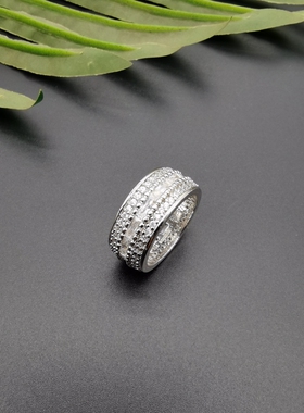 外贸饰品A2黄铜镶嵌锆石打标精致漂亮大气戒指指环