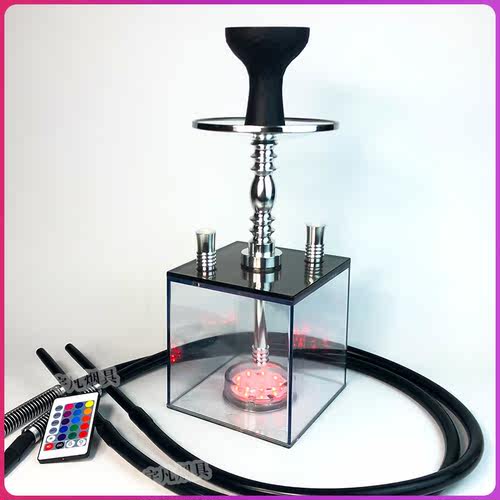 阿拉伯水烟全套酒吧KTV单双管方块亚克力水烟壶shisha烟膏hookah - 图1