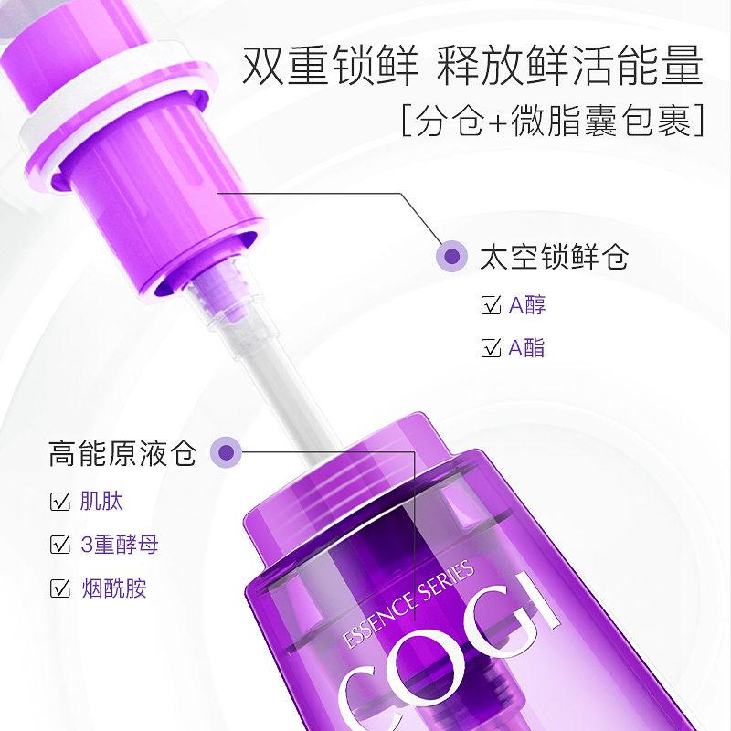 cogi高姿旗舰店高姿双A瓶精华液淡纹紧致视黄醇抗初老肌底a醇熬夜烟酰胺面部精华1
