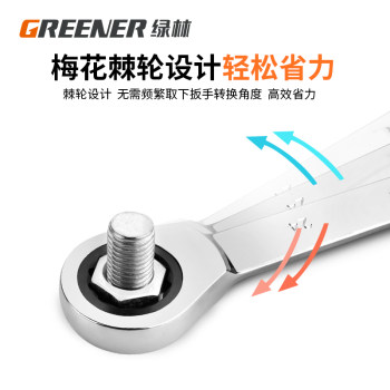 Green Forest Ratchet Wrench Set Quick Open Wrench German Multifunctional Dual-Use Auto Repair Tool Plum Blossom ສອງທາງ