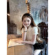ເສື້ອຍືດແຂນສັ້ນ Chi Umbrella flower lapel