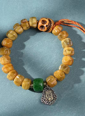 藏民回流，桶珠雕刻百香籽，精抛光润料，油性佳！揉骨如玉