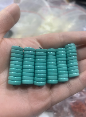 天然原矿绿松石隔片隔珠散珠手串配珠垫片文玩饰品配饰配件串珠