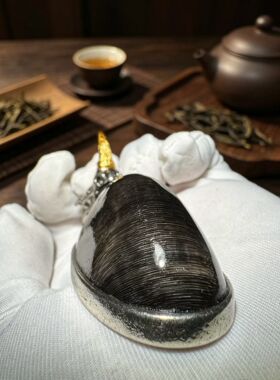 天然牛角吊坠披毛犀吊坠手把件鱼子纹清晰文玩牛气冲天吊坠