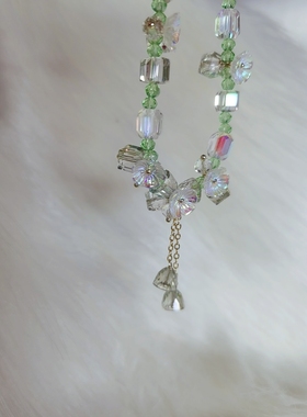 原创设计 繁花施华品质水晶项链锁骨链轻奢甜美礼物闺蜜夏天